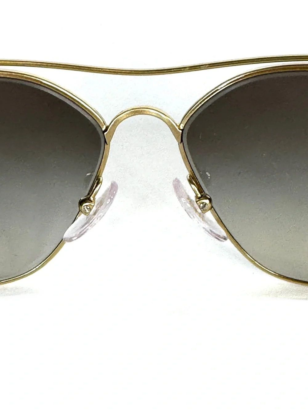 PRADA SPR54V Pilot Rectangle Sunglasses Made In Italy Pale Gold Black